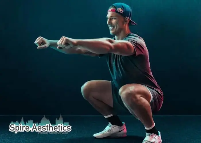 Image of man build leg muscle Streatley through exercise